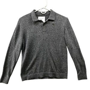Abercrombie Kids Boys 11-12 Polo Sweater Gray Pullover‎ Knit Cotton Blend